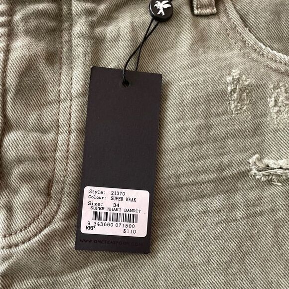 One x Teaspoon Super Khaki Bandit 34 Shorts - Picture 8 of 9